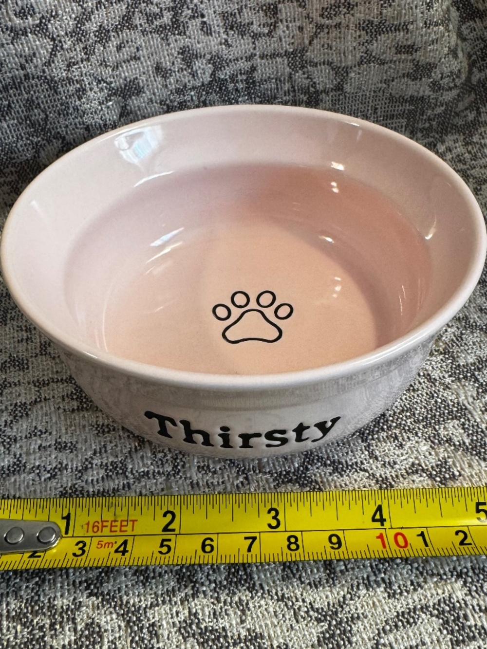 Signature Housewares Feed Me & Thirsty BASIC Stoneware Dog Bowl, 1 Pink Bowl